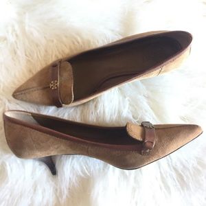 Tory Burch Tan Suede Pumps